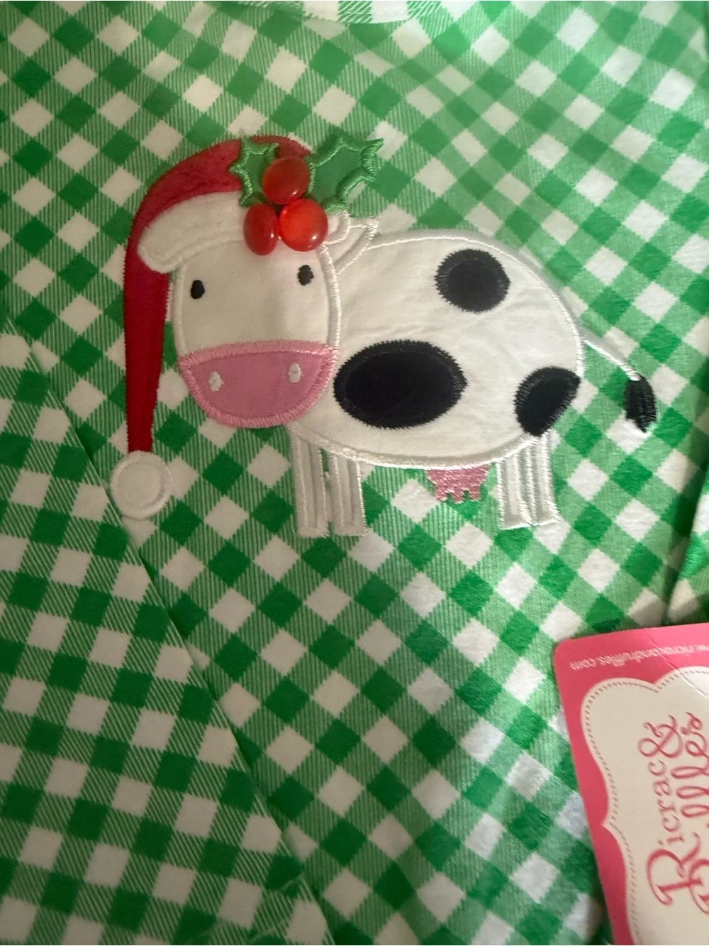 NWT Ricrac and Ruffles Christmas Cow romper size 24 M